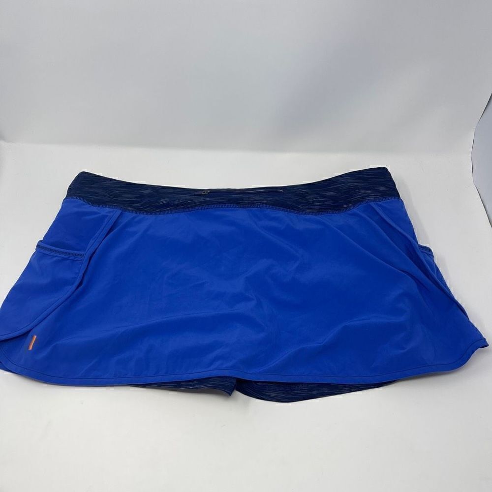 Lucy Tech Womens Activewear Skorts Wrap Skirt Stretch Blue XL - Picture 2 of 6